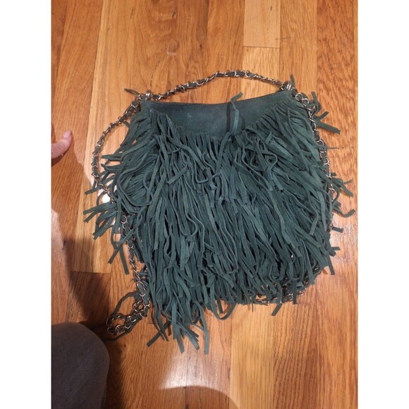 ECOTE Urban Outfitters Fringe teal crossbody bag. - Picture 3 of 6